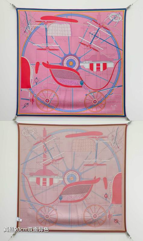 Hermes silk Scarf 90X90cm E35 (17)