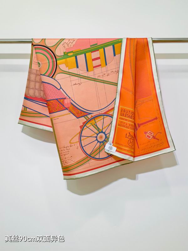 Hermes silk Scarf 90X90cm E35 (2)