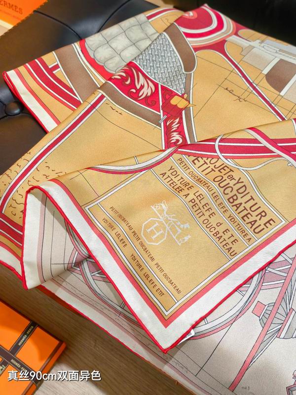 Hermes silk Scarf 90X90cm E35 (24)