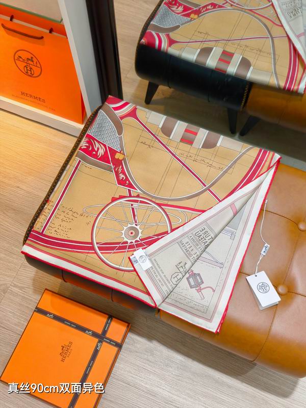 Hermes silk Scarf 90X90cm E35 (26)