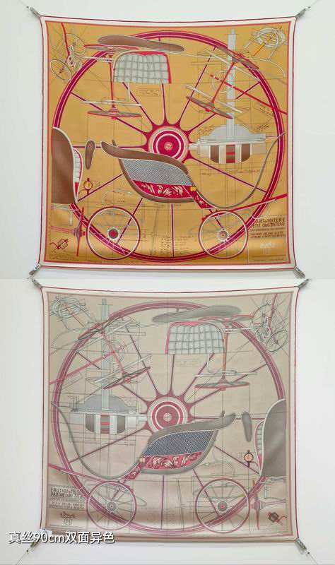 Hermes silk Scarf 90X90cm E35 (27)