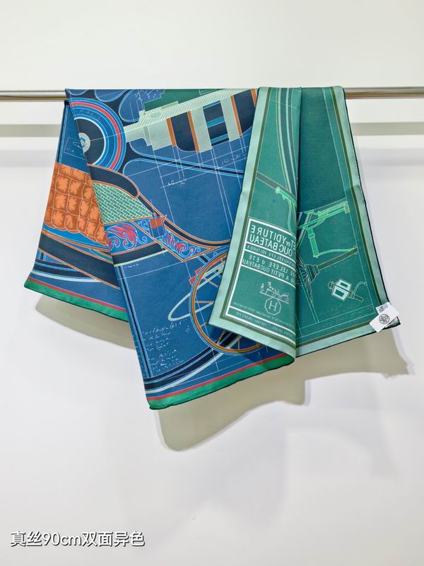 Hermes silk Scarf 90X90cm E35 (32)