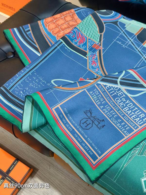 Hermes silk Scarf 90X90cm E35 (34)