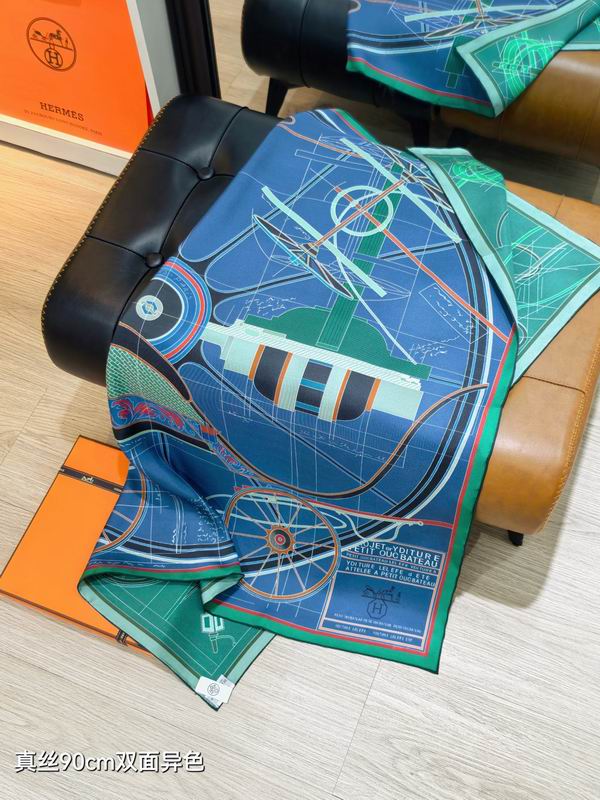 Hermes silk Scarf 90X90cm E35 (35)