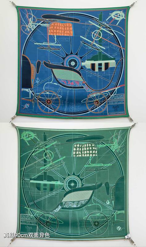 Hermes silk Scarf 90X90cm E35 (37)