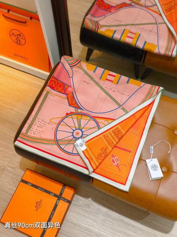 Hermes silk Scarf 90X90cm E35 (6)