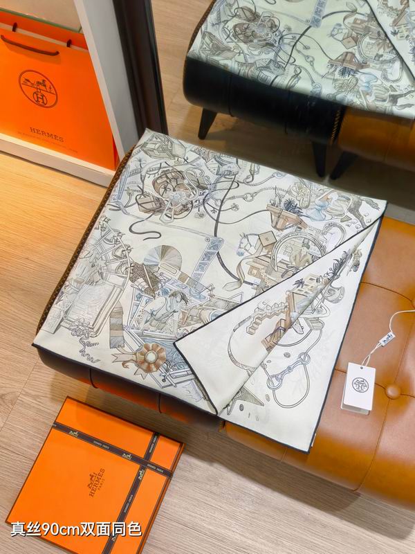Hermes silk Scarf 90X90cm E40 (17)