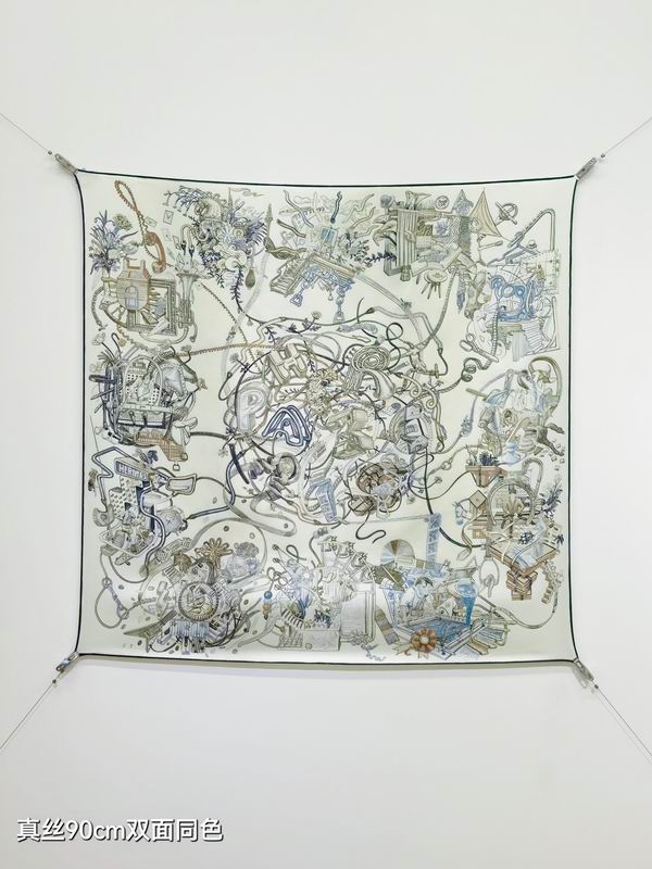 Hermes silk Scarf 90X90cm E40 (18)