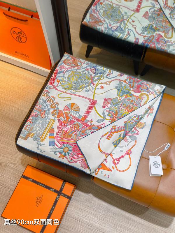 Hermes silk Scarf 90X90cm E40 (26)