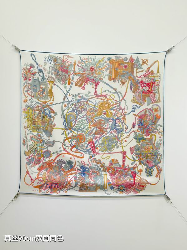 Hermes silk Scarf 90X90cm E40 (27)