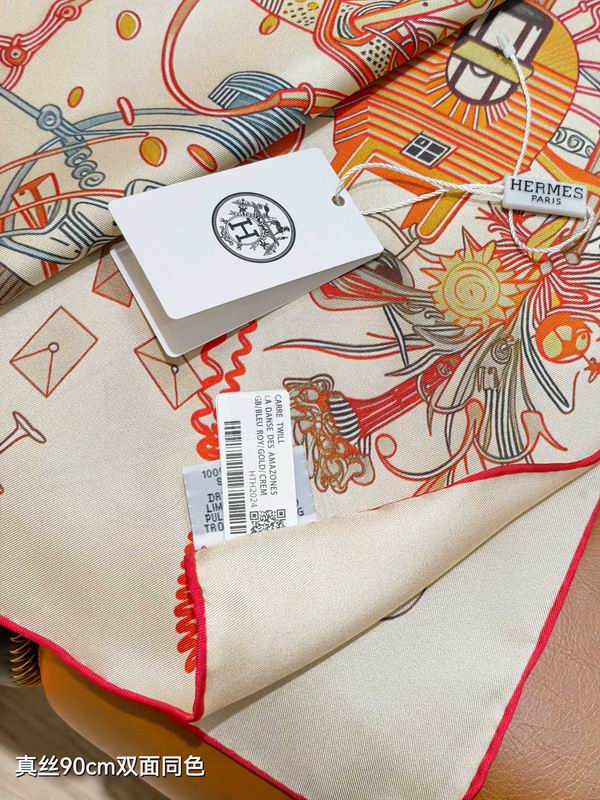 Hermes silk Scarf 90X90cm E40 (32)