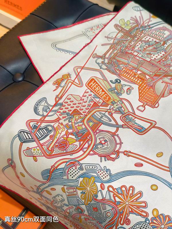 Hermes silk Scarf 90X90cm E40 (33)