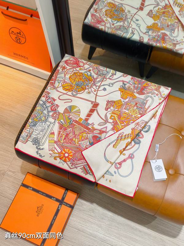 Hermes silk Scarf 90X90cm E40 (34)