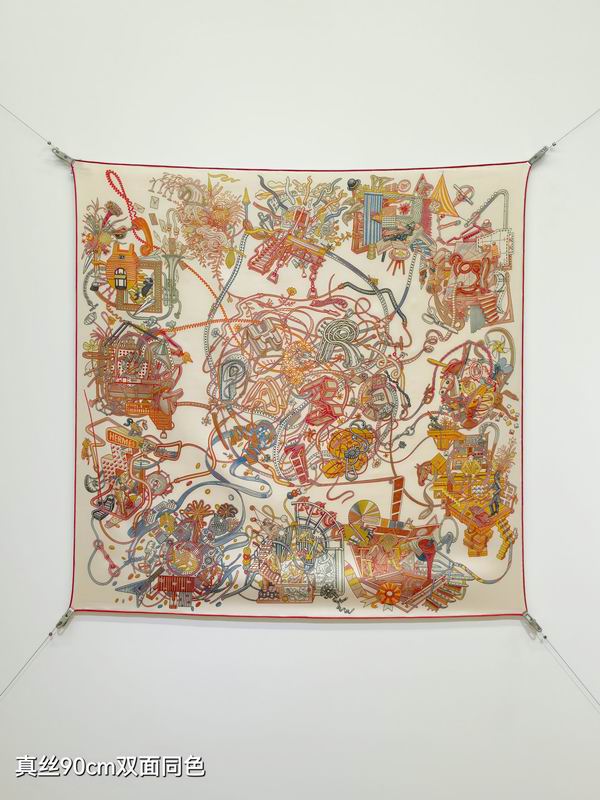 Hermes silk Scarf 90X90cm E40 (35)
