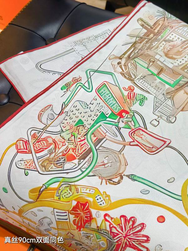Hermes silk Scarf 90X90cm E40 (39)