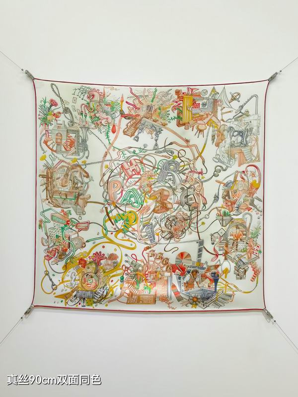 Hermes silk Scarf 90X90cm E40 (44)