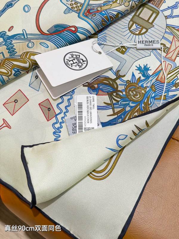 Hermes silk Scarf 90X90cm E40 (5)