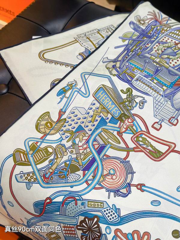 Hermes silk Scarf 90X90cm E40 (6)