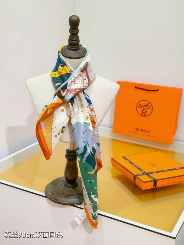 Hermes silk scarf 90X90cm E07 (2)