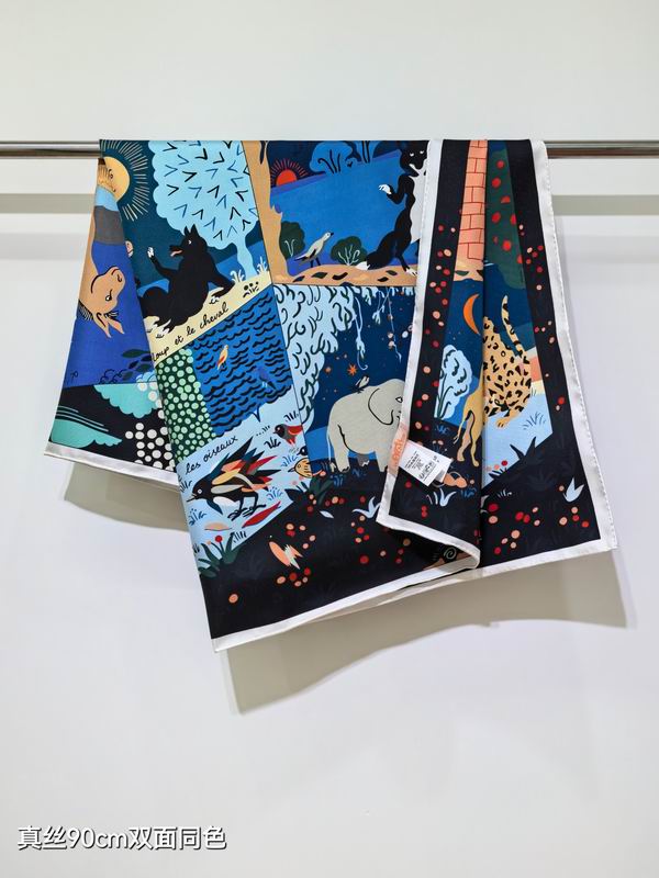 Hermes silk scarf 90X90cm E07 (22)