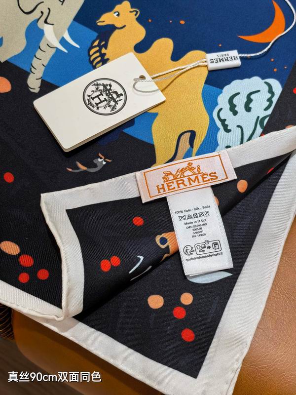 Hermes silk scarf 90X90cm E07 (23)
