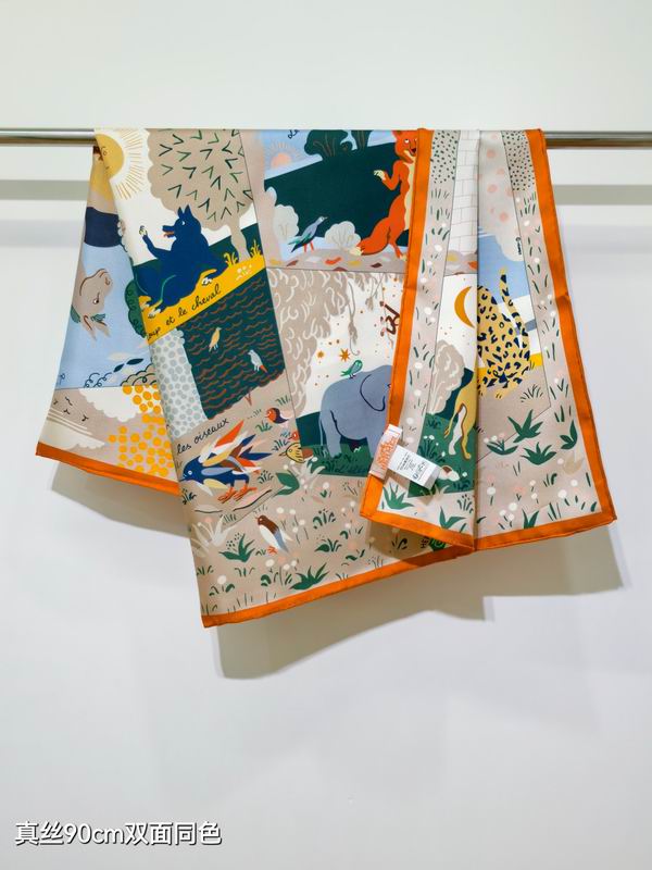Hermes silk scarf 90X90cm E07 (4)