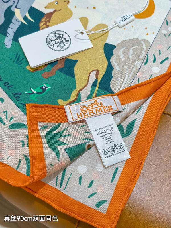 Hermes silk scarf 90X90cm E07 (5)