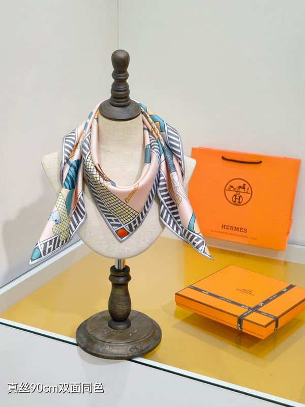Hermes silk scarf 90X90cm E090138 (9)