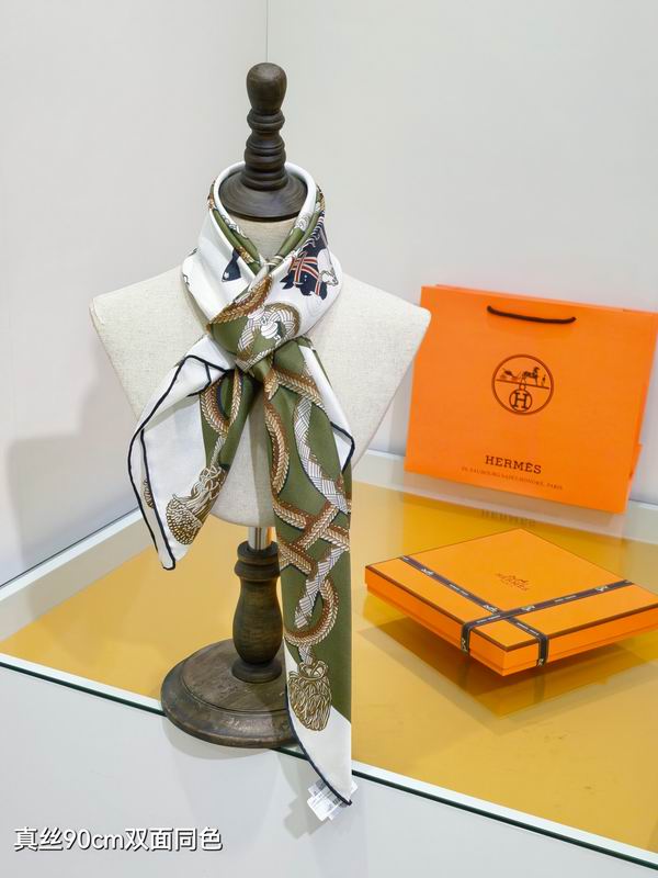 Hermes silk scarf 90X90cm E34 (11)