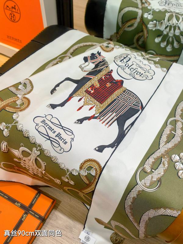 Hermes silk scarf 90X90cm E34 (15)