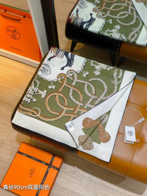 Hermes silk scarf 90X90cm E34 (17)