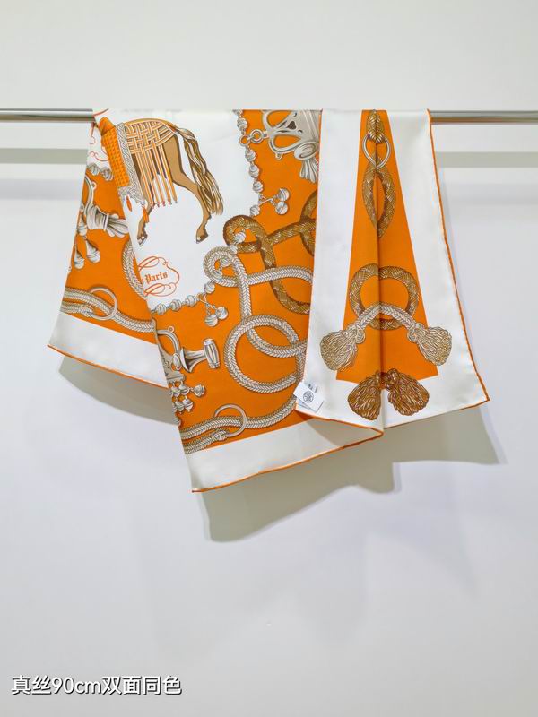 Hermes silk scarf 90X90cm E34 (22)