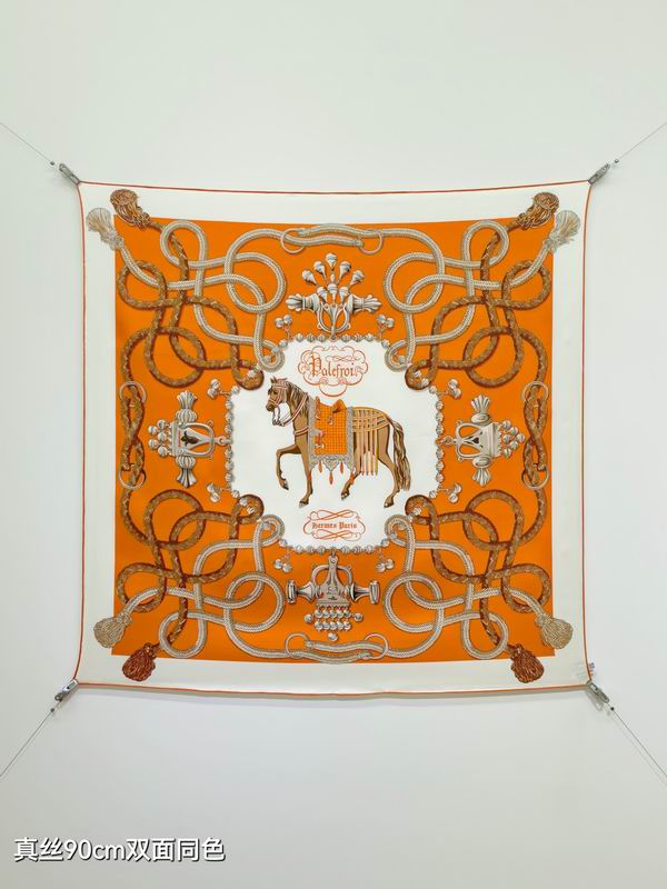 Hermes silk scarf 90X90cm E34 (27)