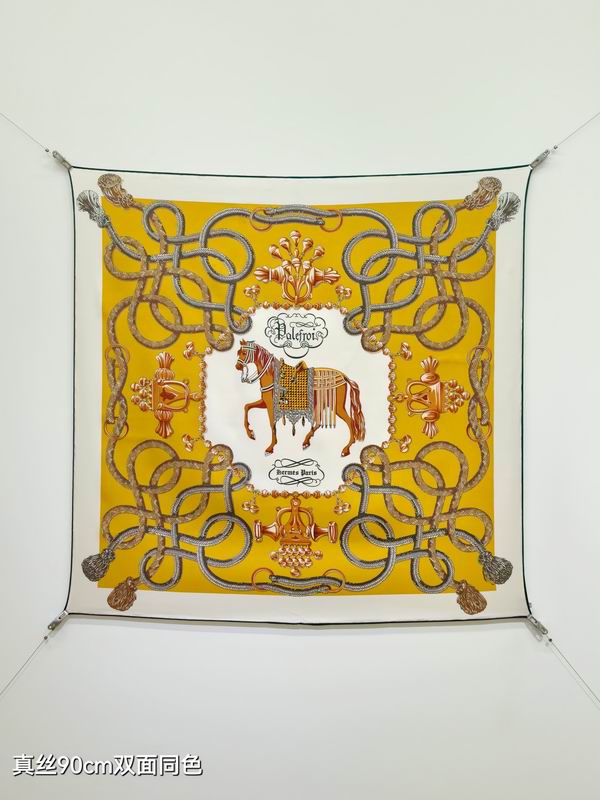 Hermes silk scarf 90X90cm E34 (28)