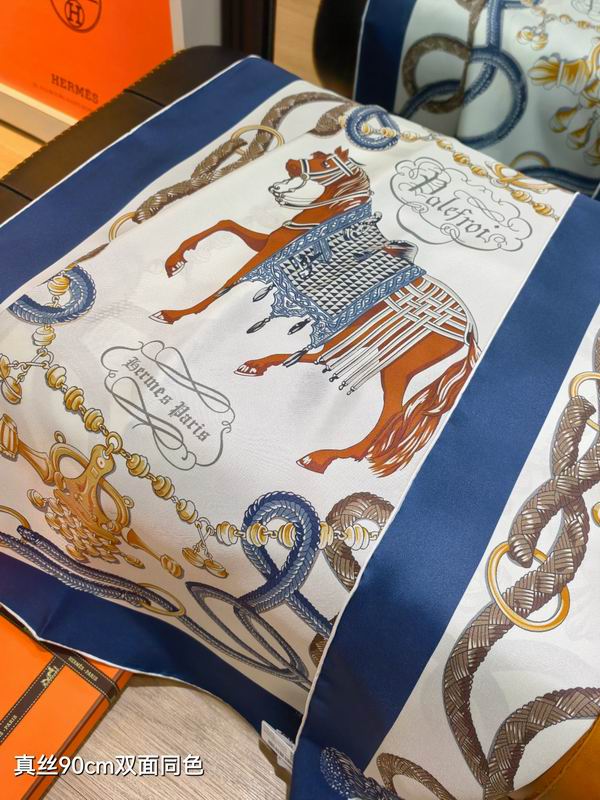 Hermes silk scarf 90X90cm E34 (6)