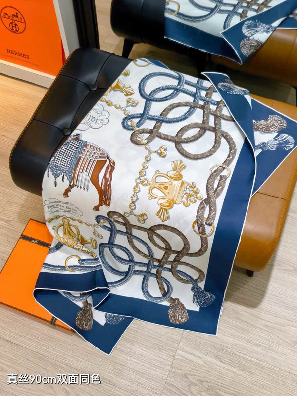 Hermes silk scarf 90X90cm E34 (7)