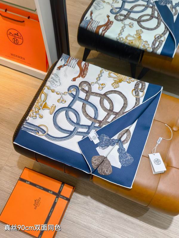 Hermes silk scarf 90X90cm E34 (8)
