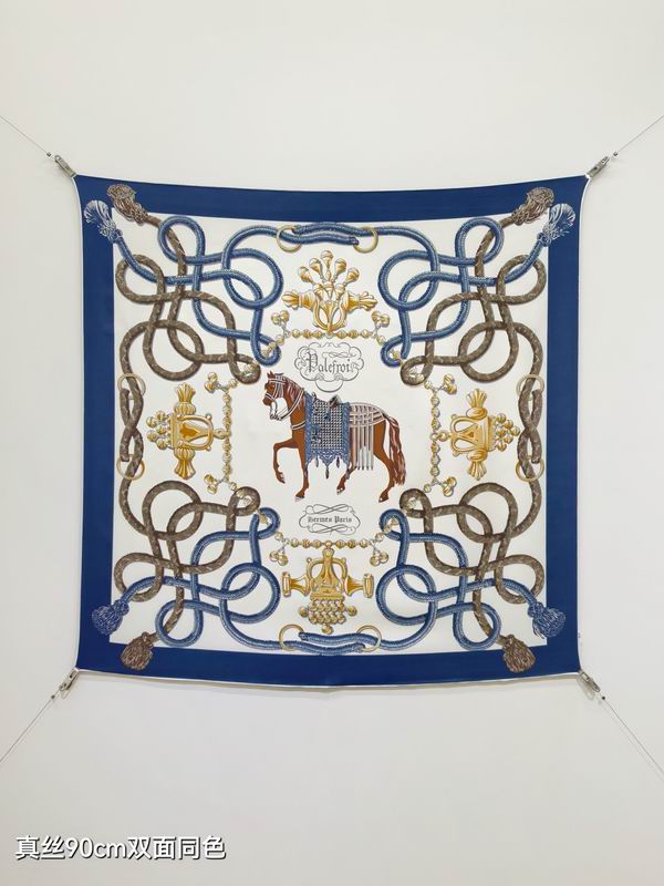 Hermes silk scarf 90X90cm E34 (9)