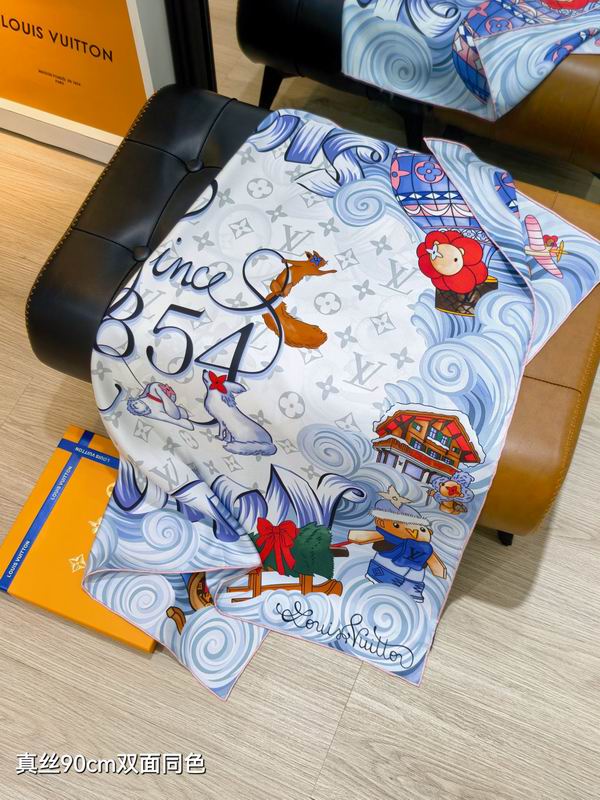 LV silk Scarf 90X90cm E18 (5)