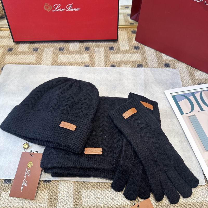Loro Piana scarf hat gloves (302)