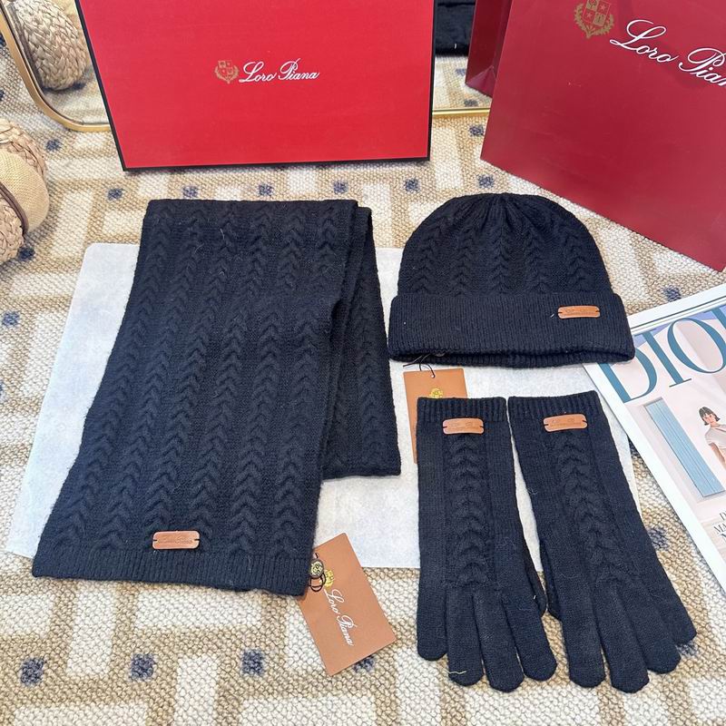 Loro Piana scarf hat gloves (310)