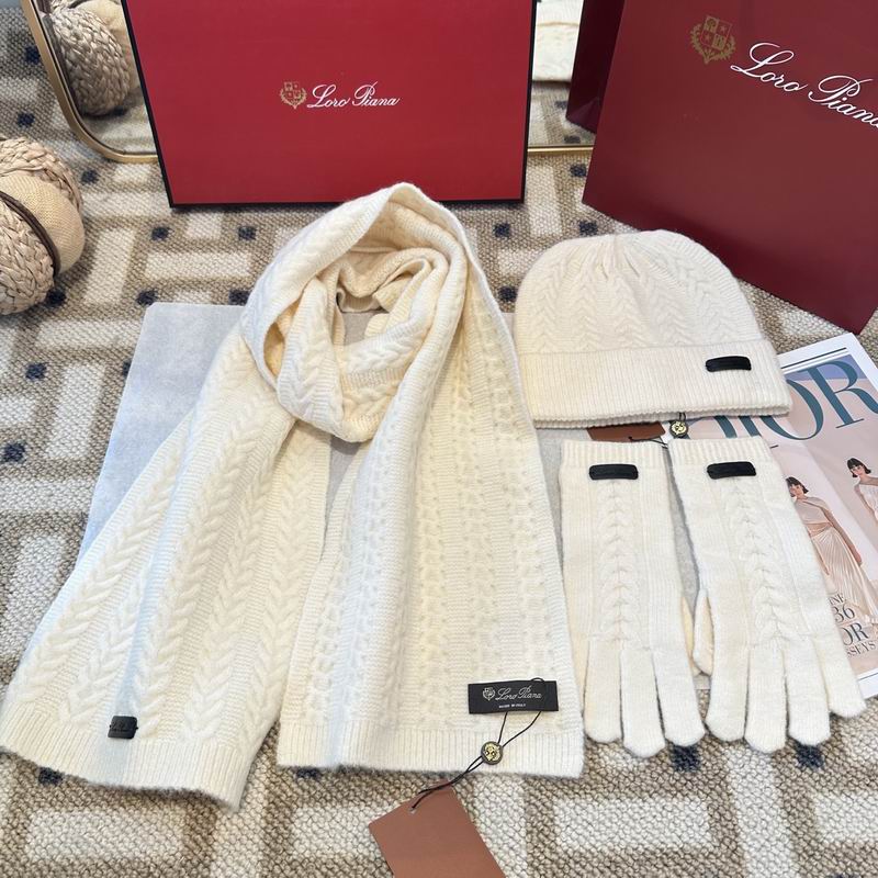 Loro Piana scarf hat gloves (329)