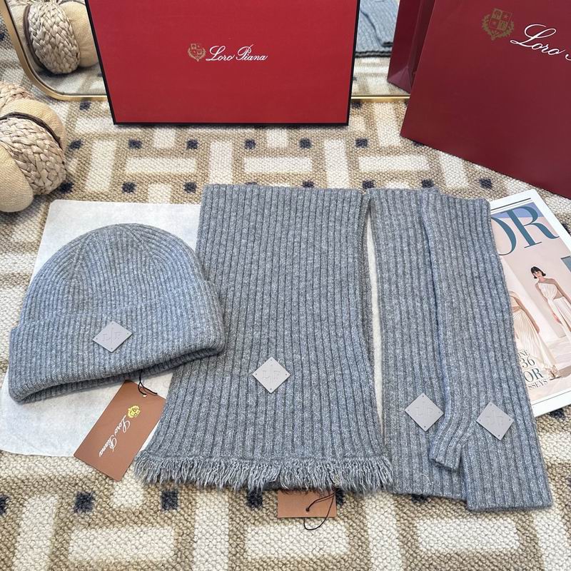 Loro Piana scarf hat gloves (351)