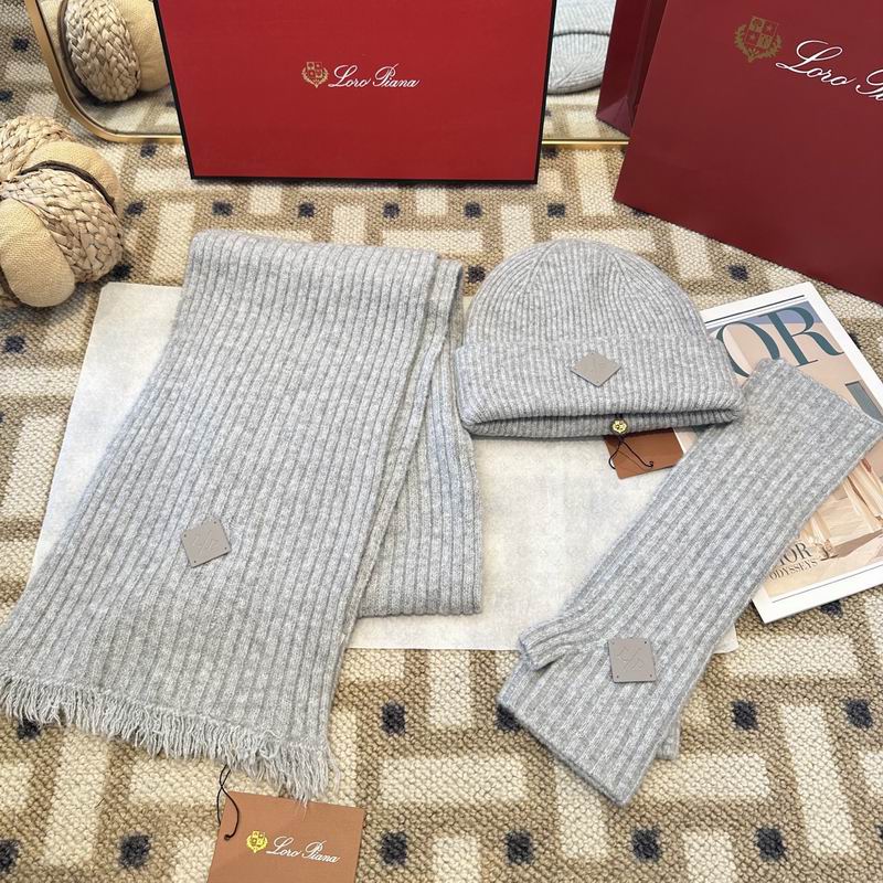 Loro Piana scarf hat gloves (367)