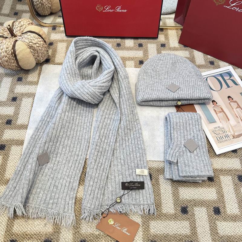 Loro Piana scarf hat gloves (368)