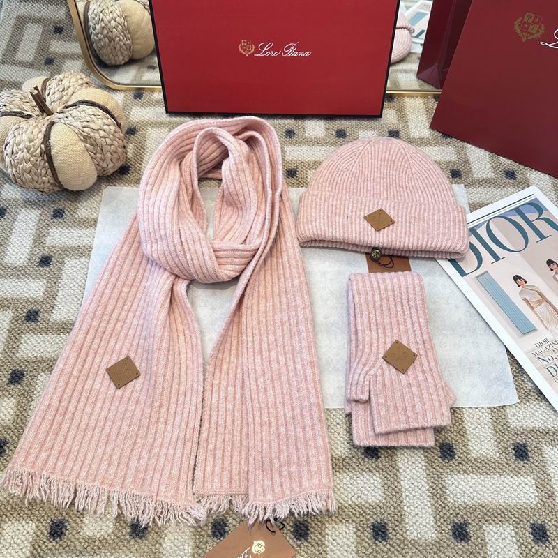 Loro Piana scarf hat gloves (377)