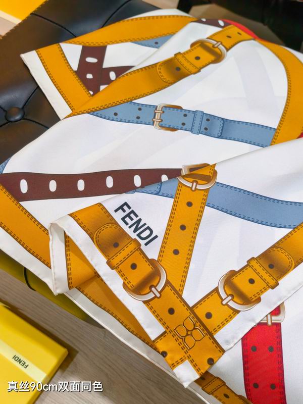 Fendi silk Scarf 90X90cm E06 (4)
