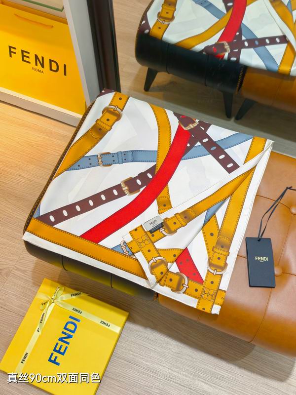 Fendi silk Scarf 90X90cm E06 (6)
