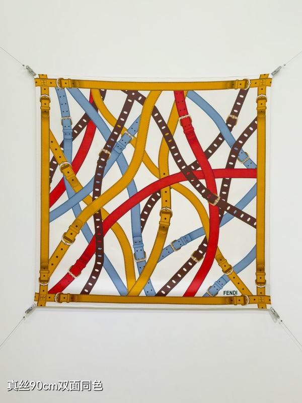 Fendi silk Scarf 90X90cm E06 (7)