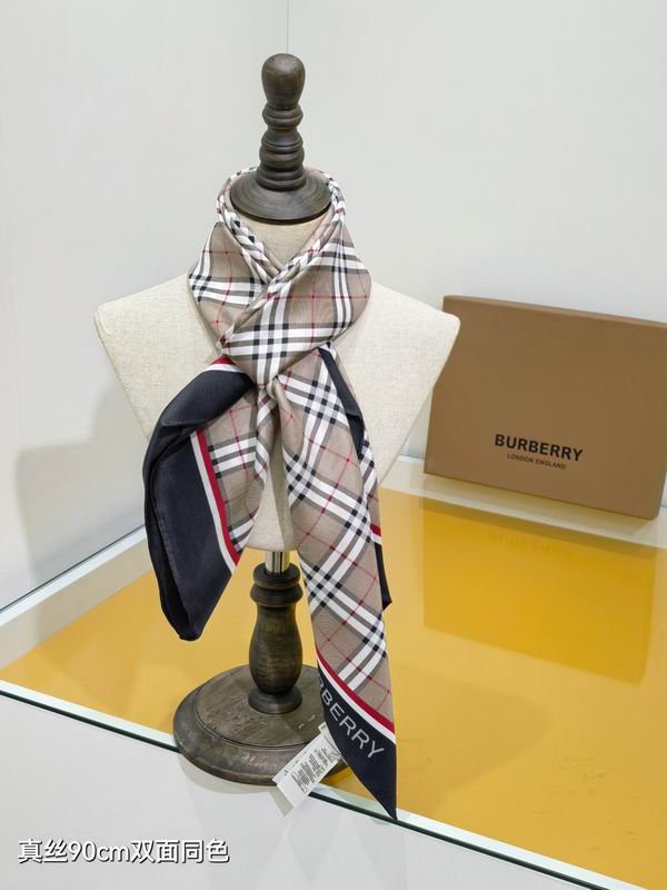Burberry silk scarf 90X90cm E (11)